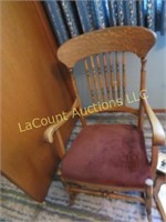 antique rocking chair rocker upholstered seat
