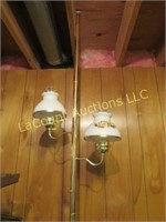 vintage pole lamp glass painted shades