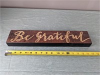 Wood Be Grateful Sign (17" x 3.5")