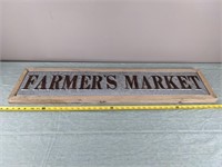 Wood/Metal Embossed Farmer's Market Sign