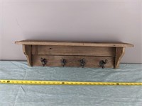 Primitive Coat Rack Shelf (25")