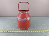 Metal 10" Red Milk Can