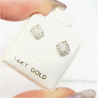 Certified14K  Diamond (0.8Ct, I-2, G-H) Earrings