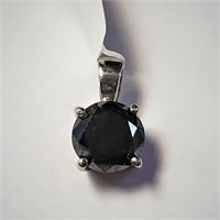 Certified10K  Black Diamond(2.65ct) Pendant