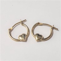 $80 14K  Small Heart Hoop Earrings