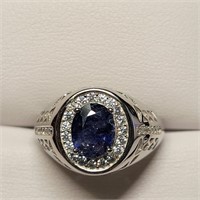 $300 Silver Sapphire(3ct) Ring