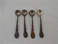 Antique Sterling Silver Salt Spoons Set of 4