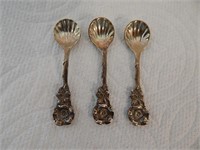 Sterling Silver Salt Spoons "REO" Set of 3