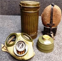 Military Gas Mask & Canteen