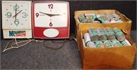 Mountain Dew, Dr. Pepper Clock & 7-Up Cans