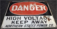 Danger High Voltage NSP Porcelain Sign
