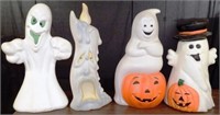 (4) Halloween Blow Molds - Ghosts & Candle