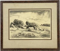 Adolf Dehn Lithograph "Minnesota Farm" 1935