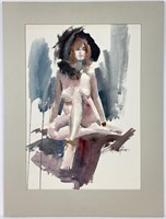 Jon Arfstrom Watercolor Nude Woman 1976