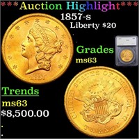 ***Auction Highlight*** 1857-s Gold Liberty Double