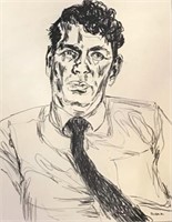 Bruno Bobak, oil pastel “Portrait”, 24” x 19”.