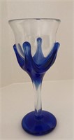 Demaine stemmed sherry glass with cobalt blue