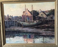 George Horne Russell, oil "Fishing Village"