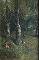 Charles Caleb Ward, oil on canvas “Woodland Scene.