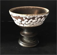 Small Deichmann compote in brown pebbled finish, .