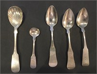 William Venning Saint John, N.B. 5 assorted spoons