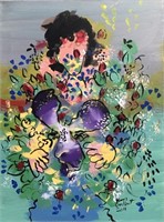 Yvon Gallant, acrylic on canvas “Woman with Flower
