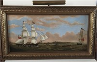 A.G. Staples, oil on canvas “British Sailing Ship