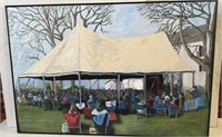 Libby Shackleton, oil on board “The Auction”