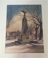 B.P. Folkins, watercolour “Monument King Square”,.