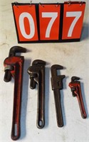 (4) Asst. Pipe Wrenches (2 are Rigid)