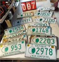 Lot of NH Antique License Plates incl. 8 Pairs