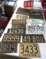 Lot Asst. NH, ME, VT, MA License Plates 1922-60's