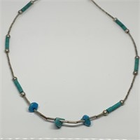 STERLING SILVER & TURQUOISE NECKLACE
