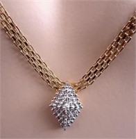 14 Kt Diamond Pave Handcrafted Necklace .50 CT