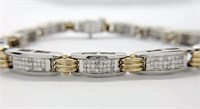 2.75 Cts 2 Tone Princess Diamond Bracelet14 Kt