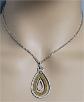 18 Kt Two Tone Diamond Necklace .50 Cts