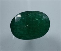 Certified 8.80 Cts Natural Oval Cut Emerald