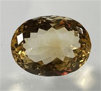 Certified 13.75 Cts Natural Oval Cut Citrine