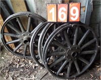 (4) Wooden Spoke Chevy Wheels