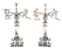 WHITING STERLING CANDLEABRAS, PAIR