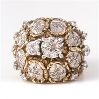 GOLD AND DIAMOND DOME RING