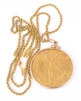 MEXICAN GOLD COIN NECKLACE