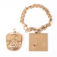 GOLD BRACELET AND CHARMS