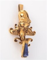 14KT YELLOW GOLD JESTER PIN/DROP