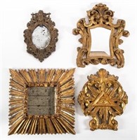 GILT MIRRORS AND PLAQUE (4)