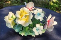 Vintage Capodimonte Style Porcelain Flower Basket
