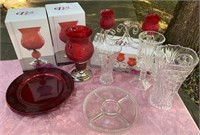 Candle Holders, Crystal Cut Glass, Plastic Vases++