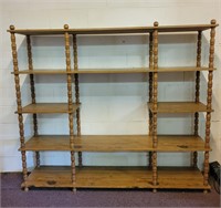 Large Vintage Oak Dispay Shelving Unit