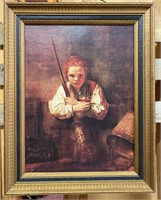 "Girl with Broom" by Rembrandt