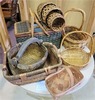 Assortment of Baskets & Picnic Basket
